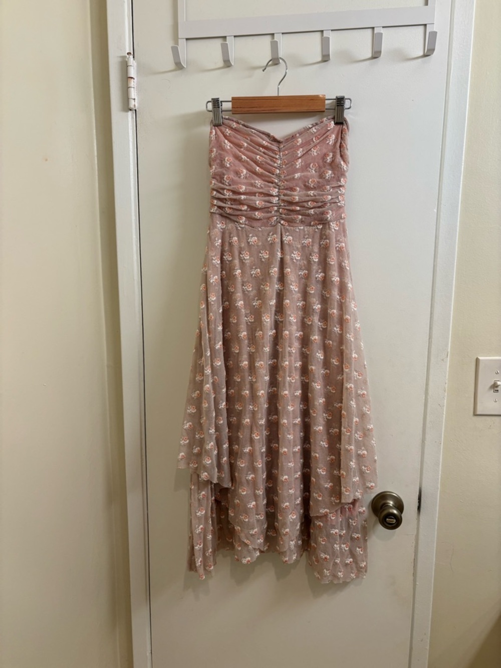 Free People Dusty Blush Pink Strapless High-Low Dress